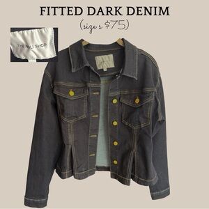Noli Shop Fitted Dark Denim Jacket - Black
